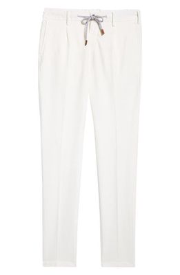 Eleventy Drawstring Waist Stretch Jersey Pants in White