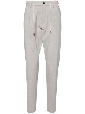 Eleventy drawstring-waist tapered trousers - Grey