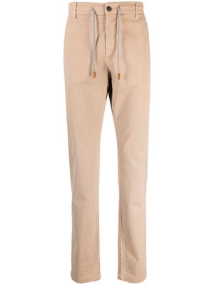 Eleventy drawstring-waistband tapered-leg trousers - Brown