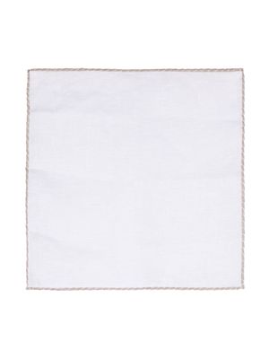 Eleventy embroidered-edge detail scarf - White