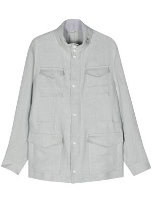 Eleventy four-pockets linen jacket - Blue