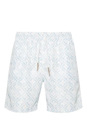 Eleventy geometric-print swim shorts - Blue