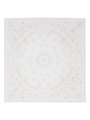 Eleventy graphic-print cotton scarf - White