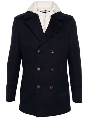 Eleventy hooded double-breasted blazer - Blue