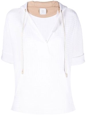 Eleventy hooded knitted top - White