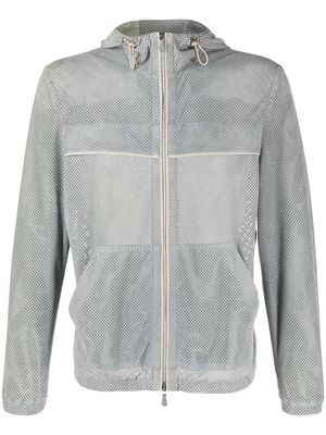 Eleventy hooded leather jacket - Grey