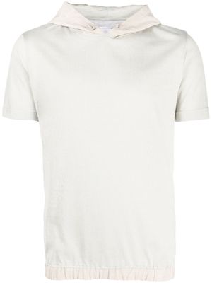 Eleventy hooded short-sleeved T-shirt - Neutrals