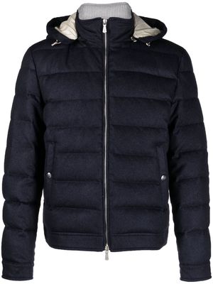 Eleventy hooded zip-up padded jacket - Blue