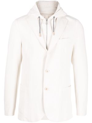 Eleventy hoodie-layered blazer - 02 AVORIO