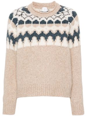 Eleventy intarsia-pattern knitted jumper - Neutrals