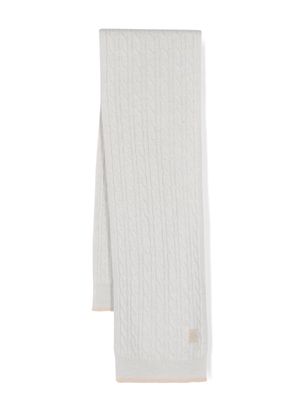 Eleventy Kids cable knit wool blend scarf - Grey