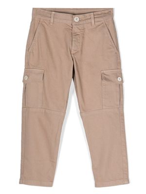 Eleventy Kids cargo-pockets chino trousers - Brown