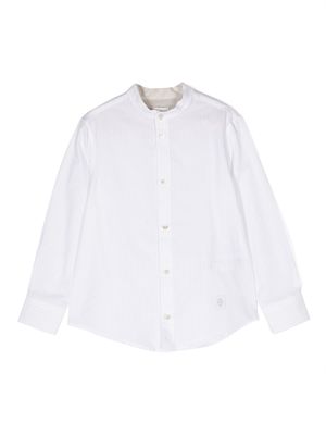 Eleventy Kids collarless long-sleeve shirt - White