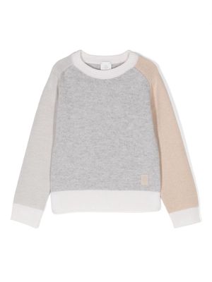 Eleventy Kids crew-neck knitted sweatshirt - Grey