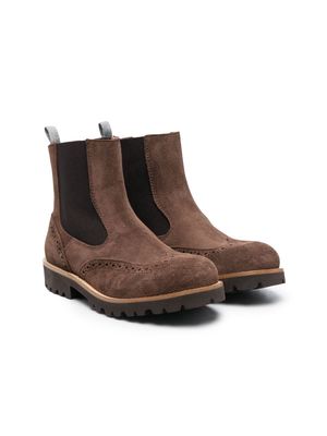 Eleventy Kids cut-out detail Chelsea boots - Brown