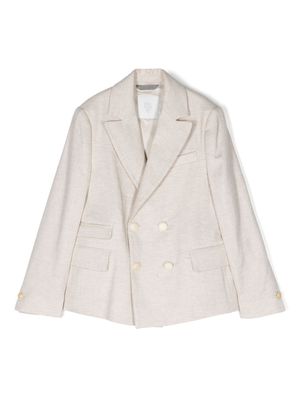 Eleventy Kids double-breasted blazer - Neutrals