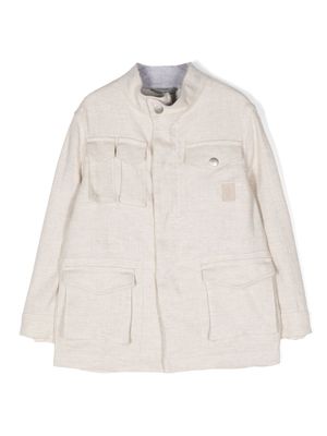 Eleventy Kids herringbone jacket - Neutrals