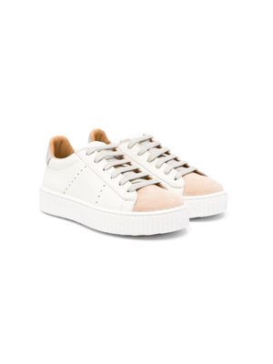 Eleventy Kids lace-up leather sneakers - White