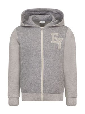 Eleventy Kids logo-embroidered cotton hoodie - Grey