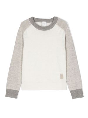 Eleventy Kids logo-patch jumper - White