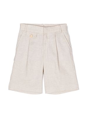 Eleventy Kids mélange-effect smart shorts - Neutrals