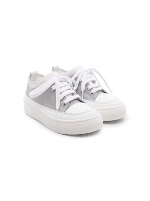 Eleventy Kids panelled canvas sneakers - Grey