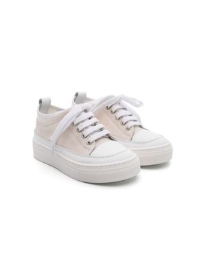 Eleventy Kids panelled canvas sneakers - Neutrals