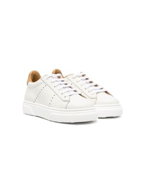 Eleventy Kids perforated leather trainers - Neutrals