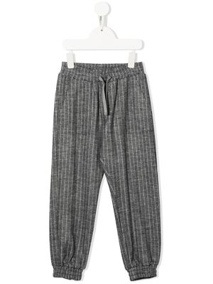 Eleventy Kids pinstripe drawstring trousers - Grey