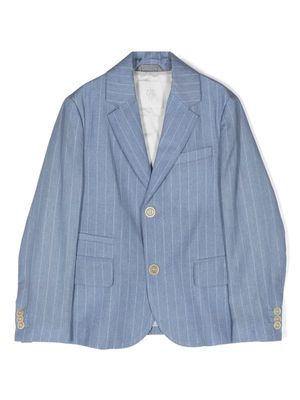 Eleventy Kids pinstripe-pattern blazer - Blue