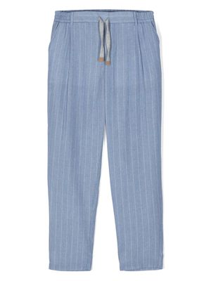 Eleventy Kids pinstripe-pattern tailored trousers - Blue