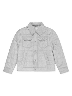 Eleventy Kids pointed-collar padded jacket - Grey