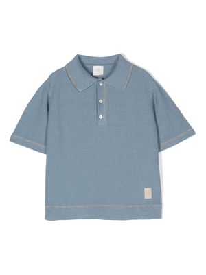 Eleventy Kids purl-knit polo shirt - Blue