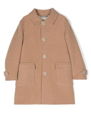 Eleventy Kids single-breasted wool-cashmere coat - Brown