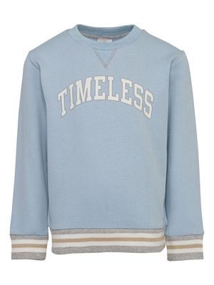 Eleventy Kids slogan-print crew-neck sweatshirt - Blue