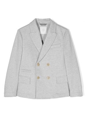 Eleventy Kids striped double-breasted blazer - Grey