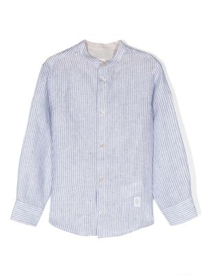 Eleventy Kids striped linen shirt - Blue