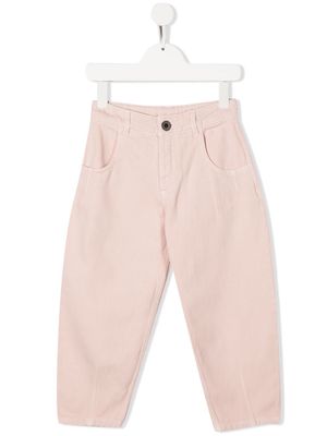 Eleventy Kids tapered-leg jeans - Pink