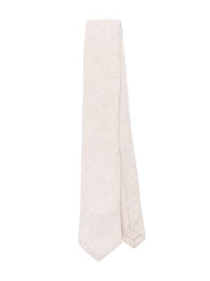 Eleventy Kids textured cotton blend tie - Neutrals