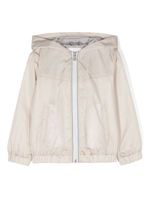 Eleventy Kids zip-up hooded jacket - Neutrals