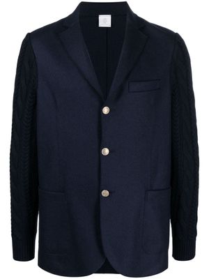 Eleventy knitted-panel single-breasted blazer - Blue
