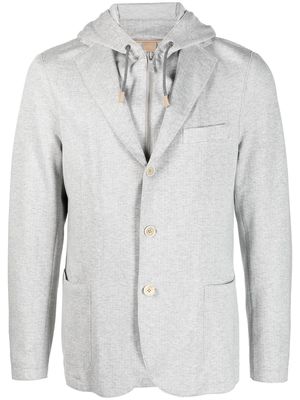 Eleventy layered-effect hooded blazer - Grey
