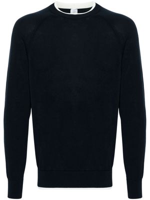 Eleventy layered-trim cotton jumper - Blue