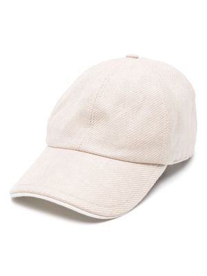 Eleventy leather-piping baseball cap - Neutrals
