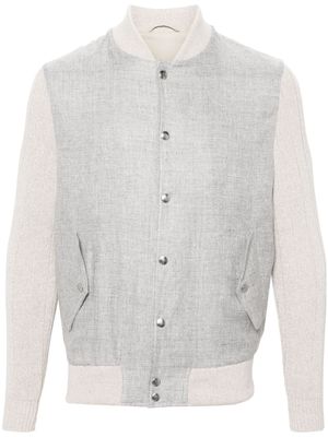 Eleventy linen-blend bomber jacket - Grey