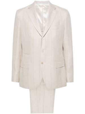 Eleventy linen-blend pinstripe suit - Neutrals