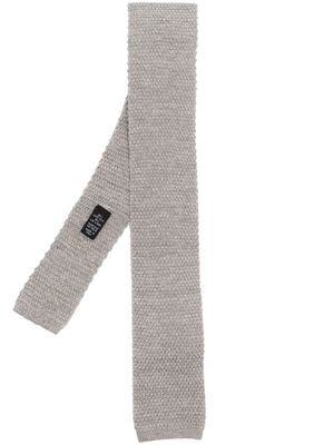 Eleventy linen-silk knitted straight tie - Grey