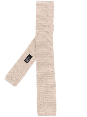 Eleventy linen-silk knitted straight tie - Neutrals