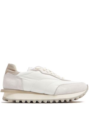 Eleventy logo-patch panelled sneakers - White