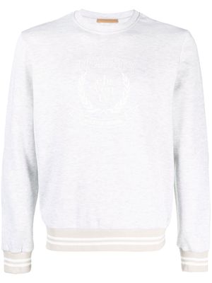 Eleventy logo-print cotton-blend sweatshirt - Grey